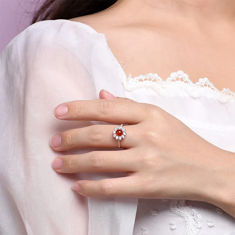 Luxury Beads S925 Silver Rings Women's-4