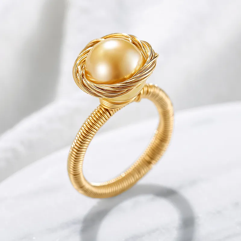 Luxury Beads Pearl Rings Women's-1