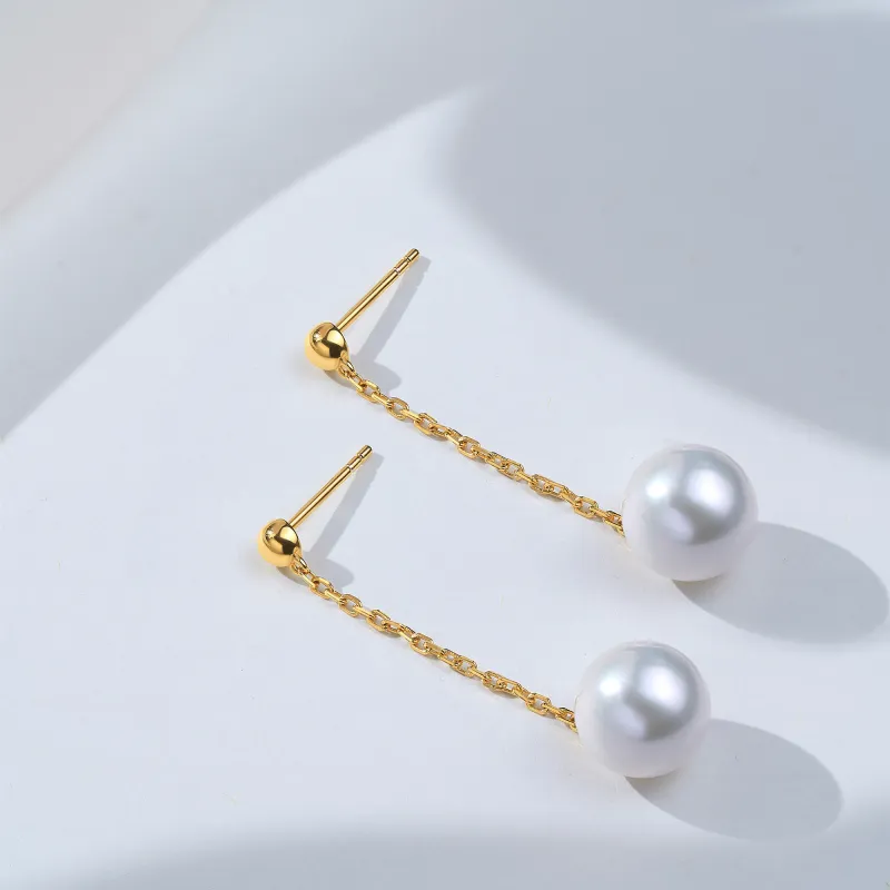 Luxury Beads Freshwater Pearl Drop Earrings Women's-4