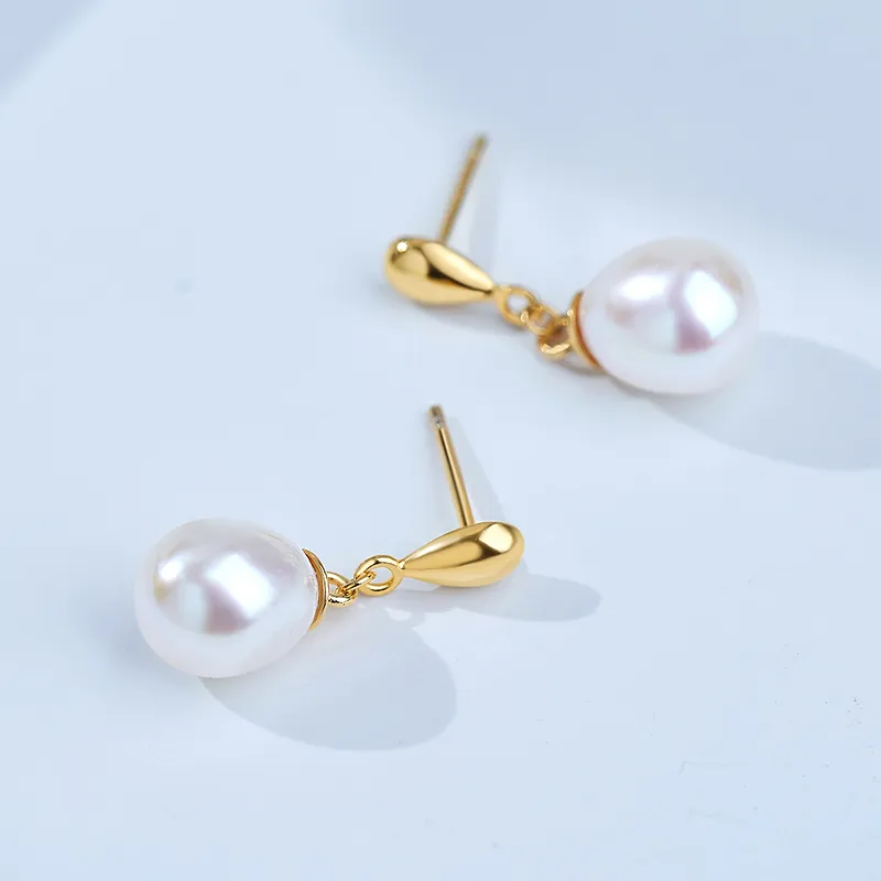 Luxury Beads Freshwater Pearl Earrings Women's-1