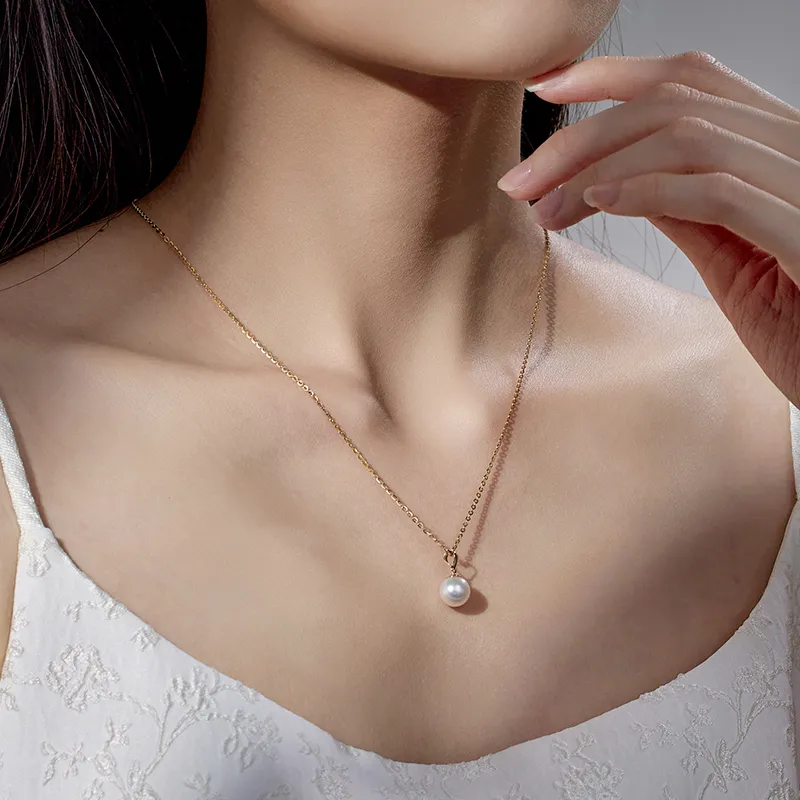 Luxury Beads Pearl Pendant, Large Beads, Bestie [Includes Silver Chain] Women's-2
