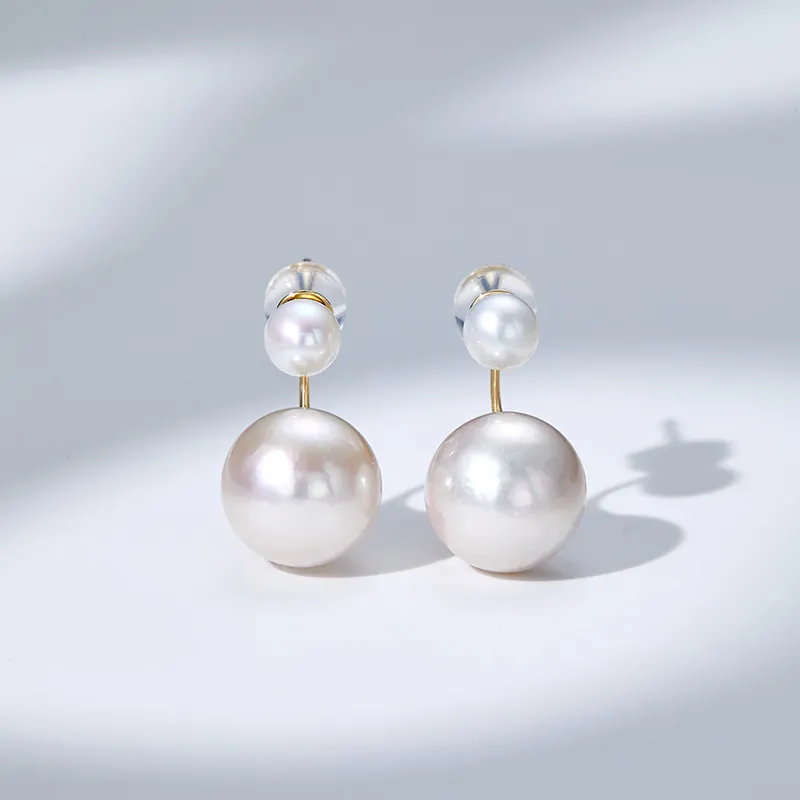 Luxury Beads Pearl Stud Earrings Women's-9