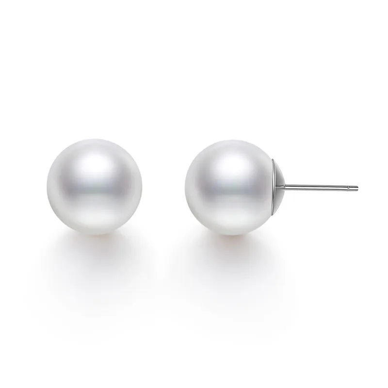 Luxury Beads Pearl Necklace, Stud Earrings Set Women's-1