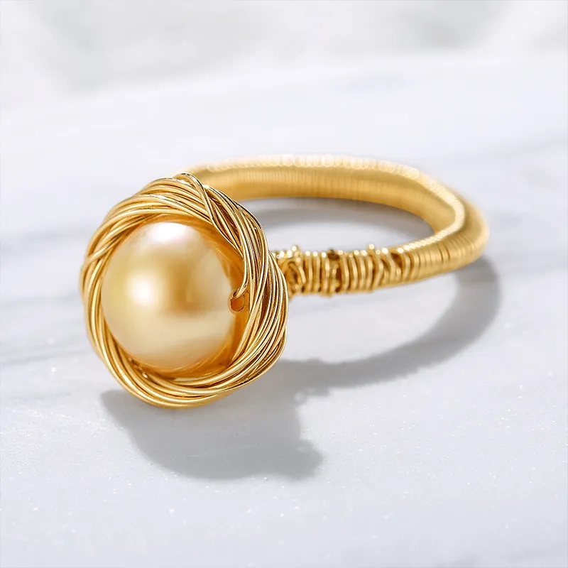 Luxury Beads Pearl Rings Women's-2