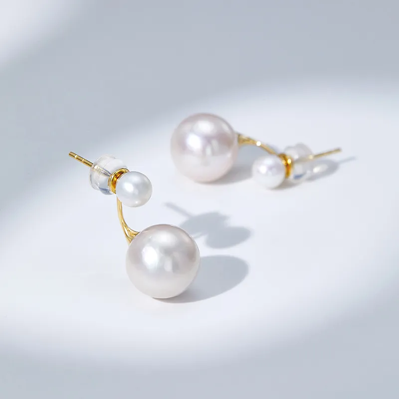 Luxury Beads Pearl Stud Earrings Women's-3
