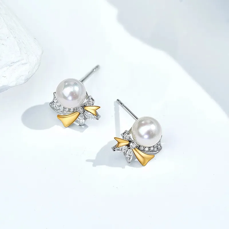 Luxury Beads Pearl Stud Earrings Women's-2
