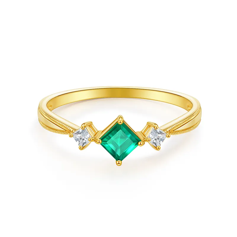 Luxury Beads Emeralds Rings Women's-1