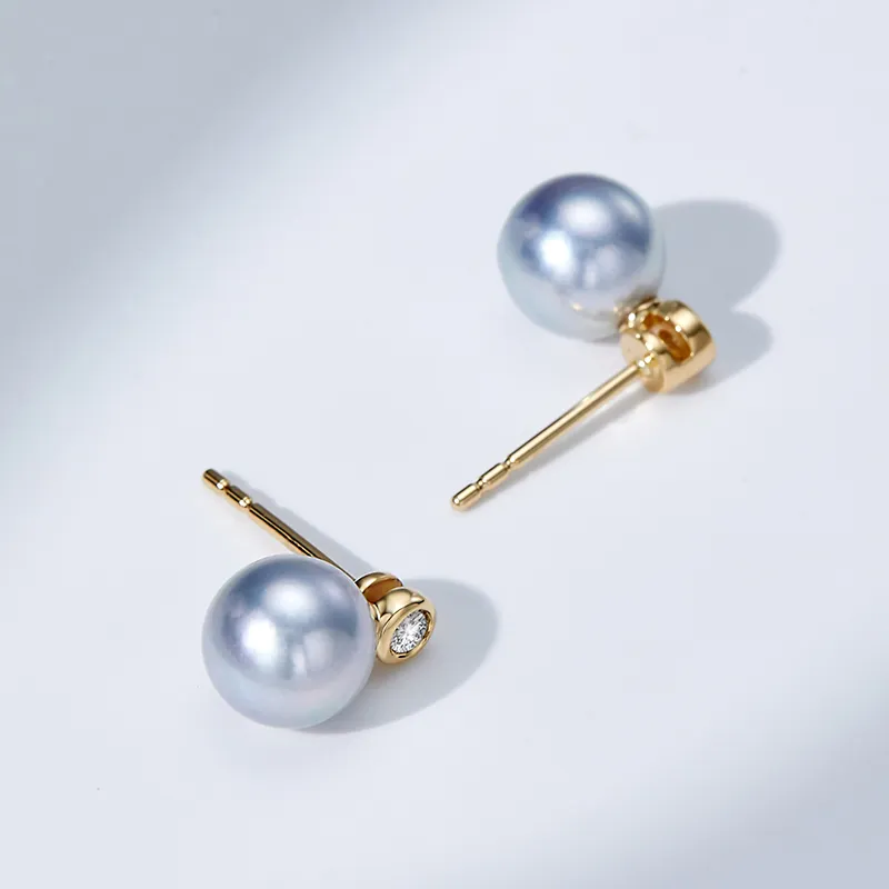 Luxury Beads Pearl Stud Earrings Women's-3