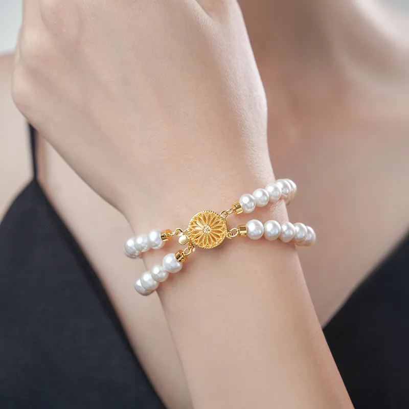 Luxury Beads Pearl Bracelets Women's-4