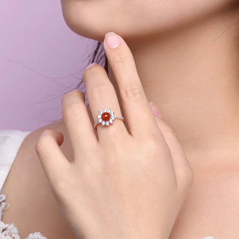 Luxury Beads S925 Silver Rings Women's-3