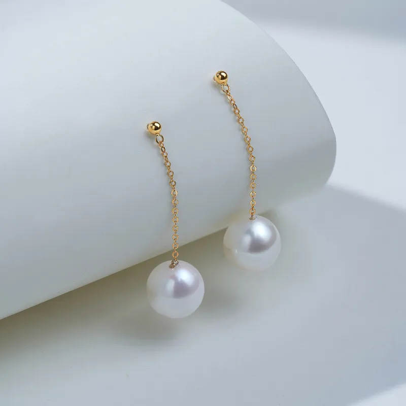 Luxury Beads Pearl Hoop Earrings, Drop Earrings Women's-1
