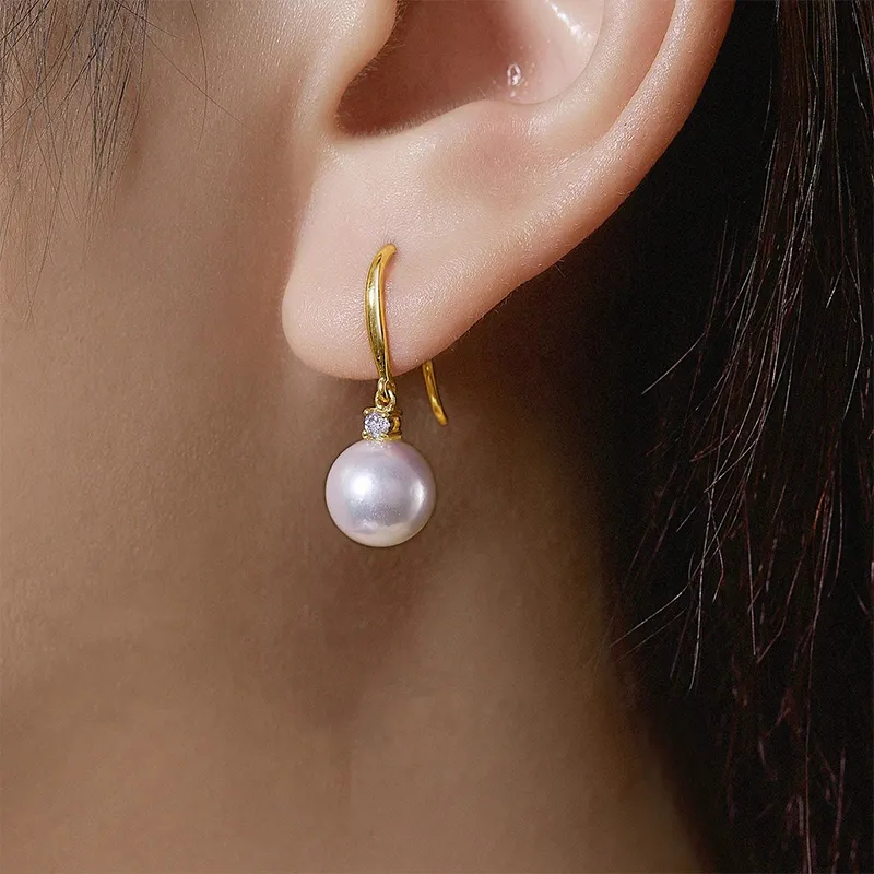 Luxury Beads Pearl Hoop Earrings, Earring Hooks Style Women's-4