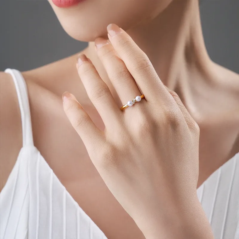 Luxury Beads Pearl Rings Women's-3