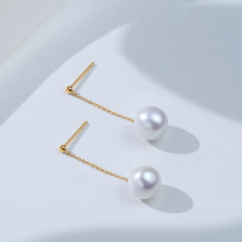 Luxury Beads Pearl Hoop Earrings, Drop Earrings Women's-2