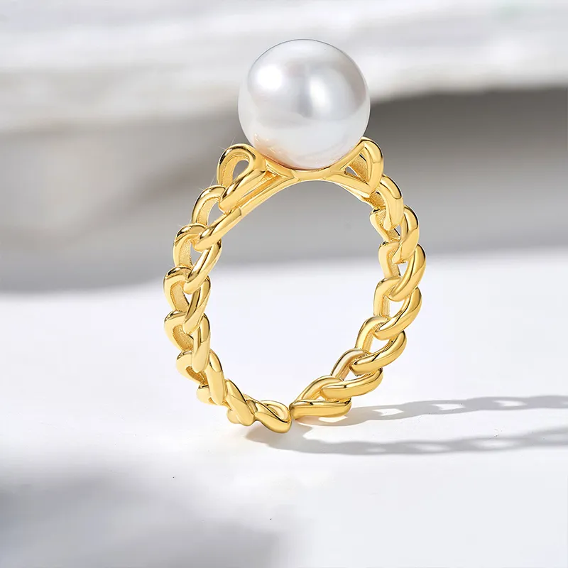 Luxury Beads Freshwater Pearl Rings Women's-2