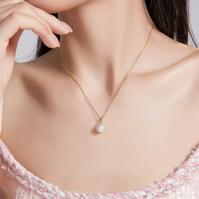 Luxury Beads Pearl Pendant[Includes Silver Chain] Women's-4