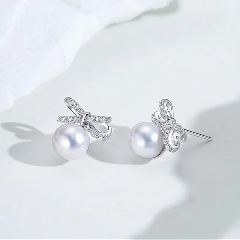 Luxury Beads Pearl Stud Earrings Women's-3