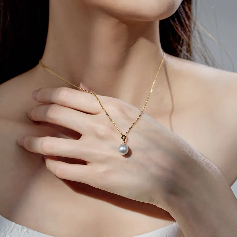 Luxury Beads Pearl Pendant, Large Beads, Bestie [Includes Silver Chain] Women's-4