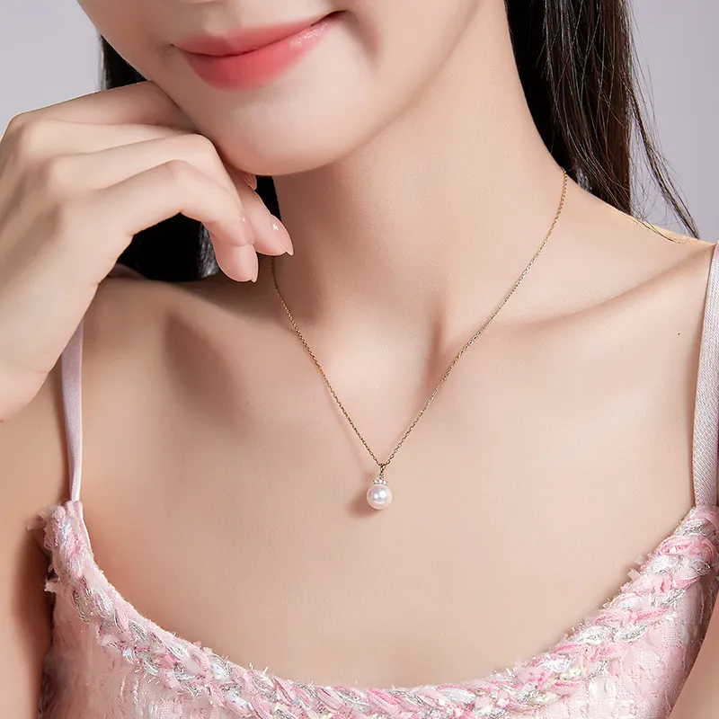 Luxury Beads Pearl Pendant[Includes Silver Chain] Women's-12