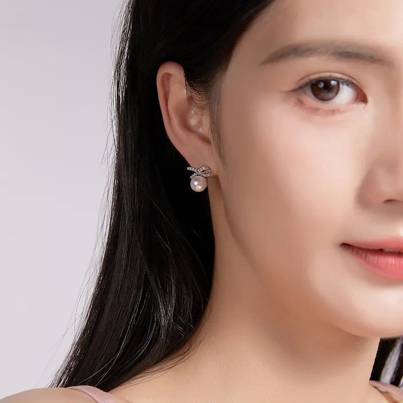 Luxury Beads Pearl Stud Earrings Women's-4