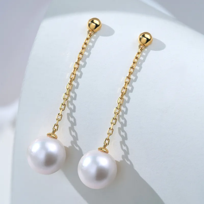 Luxury Beads Freshwater Pearl Drop Earrings Women's-1