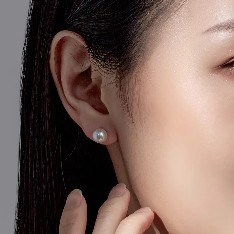 Luxury Beads Pearl Stud Earrings, Versatile And Simple Women's-5