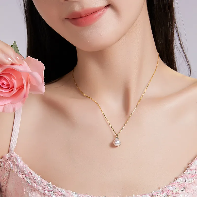 Luxury Beads Pearl Pendant[Includes Silver Chain] Women's-11