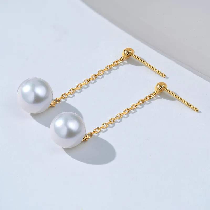 Luxury Beads Freshwater Pearl Drop Earrings Women's-2