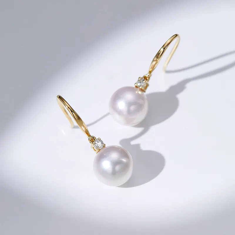 Luxury Beads Pearl Hoop Earrings, Earring Hooks Style Women's-3