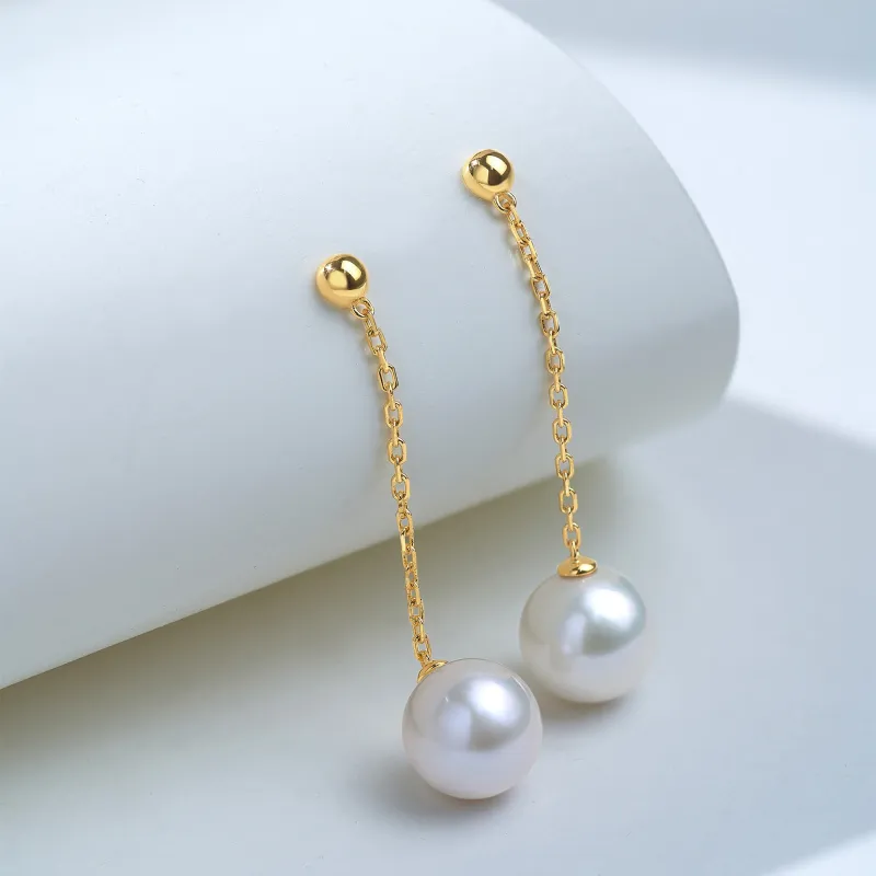Luxury Beads Freshwater Pearl Drop Earrings Women's-3