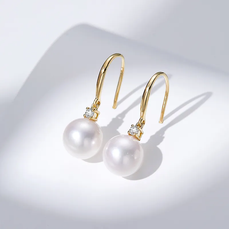 Luxury Beads Pearl Hoop Earrings, Earring Hooks Style Women's-1