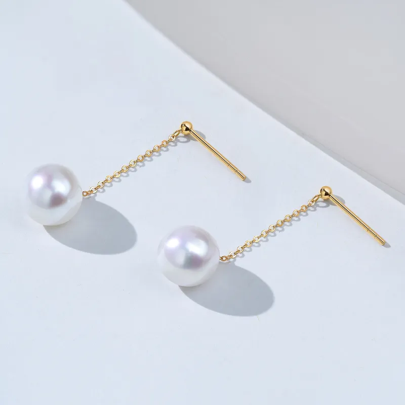 Luxury Beads Pearl Hoop Earrings, Drop Earrings Women's-3
