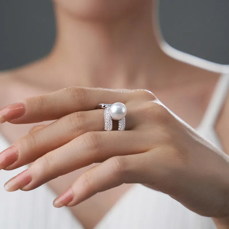 Luxury Beads Pearl Rings Women's-4