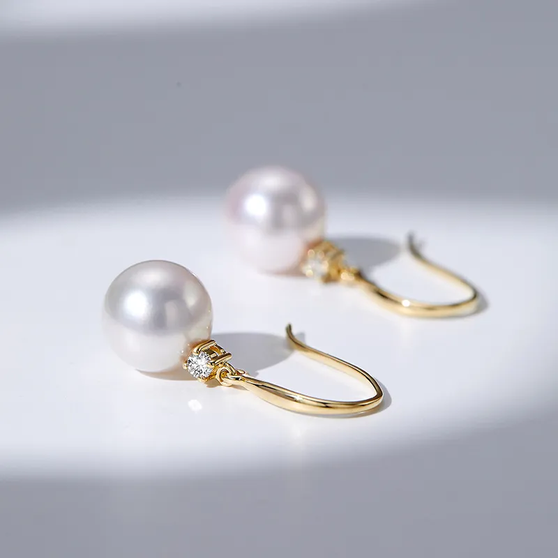 Luxury Beads Pearl Hoop Earrings, Earring Hooks Style Women's-2