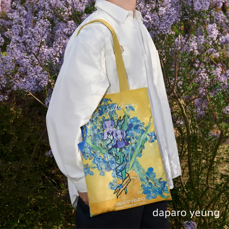 Daparo Yeung Polyester Fleece Tote Handbag, Shoulder Bag Unisex Iris-2