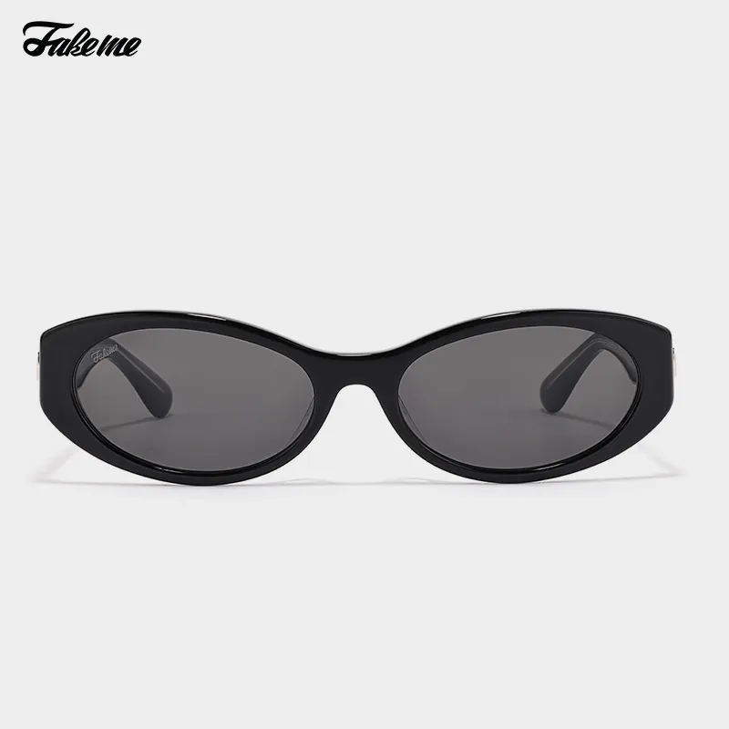 Fakeme Plate Frame Oval Sunglasses Unisex-2