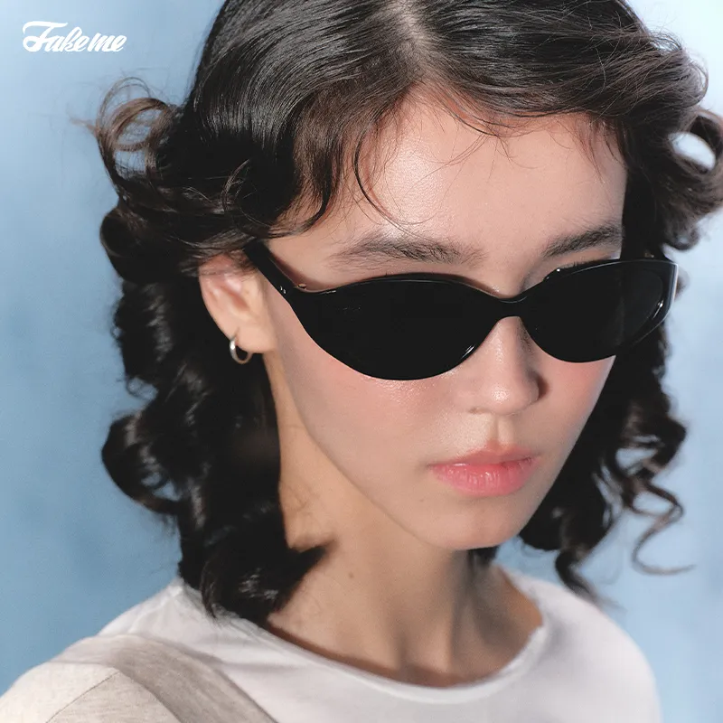 Fakeme Plate Frame Oval Sunglasses Unisex-1