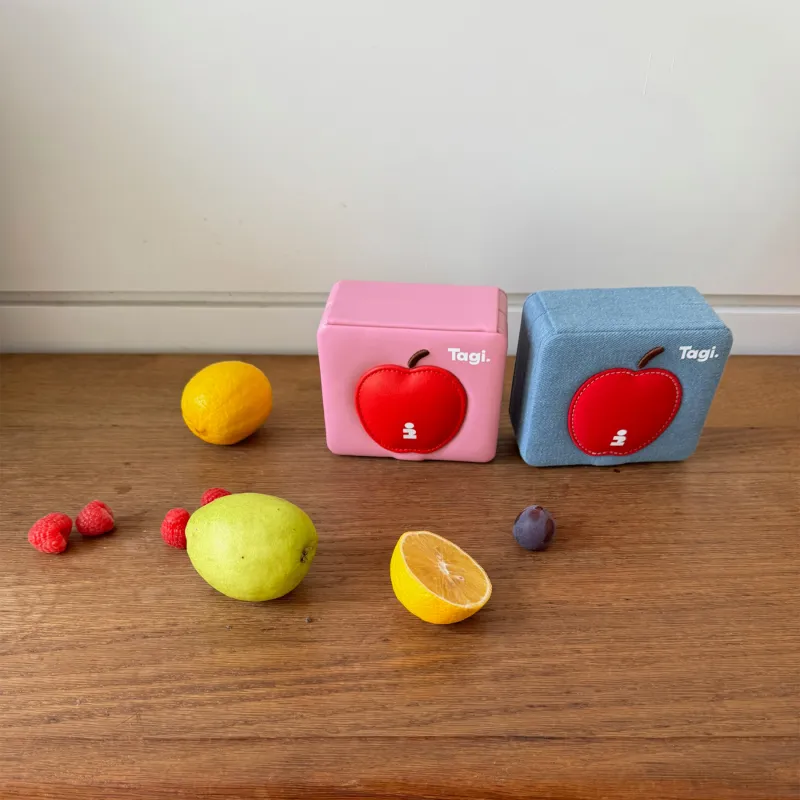 Tagi. Polyurethane Storage Bag Regular Unisex Pink Apple-4