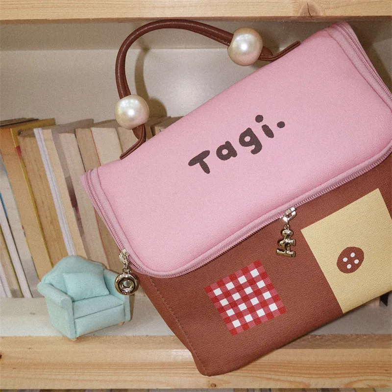 Tagi. Waterproof Leather Portable Toiletry Bag Large Capacity Storage Bag Makeup Bag Unisex Berry Hazelnuts-1