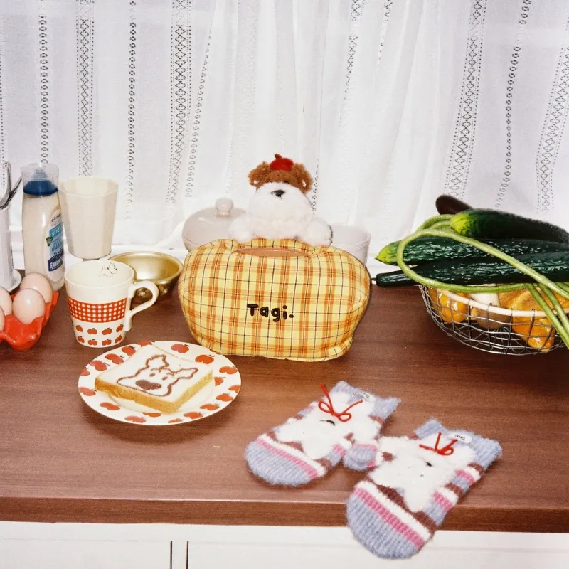 Tagi. Tissue Box With Drawer For Living Room And Bedroom Household Tissue Holder Citrus Cookie-2