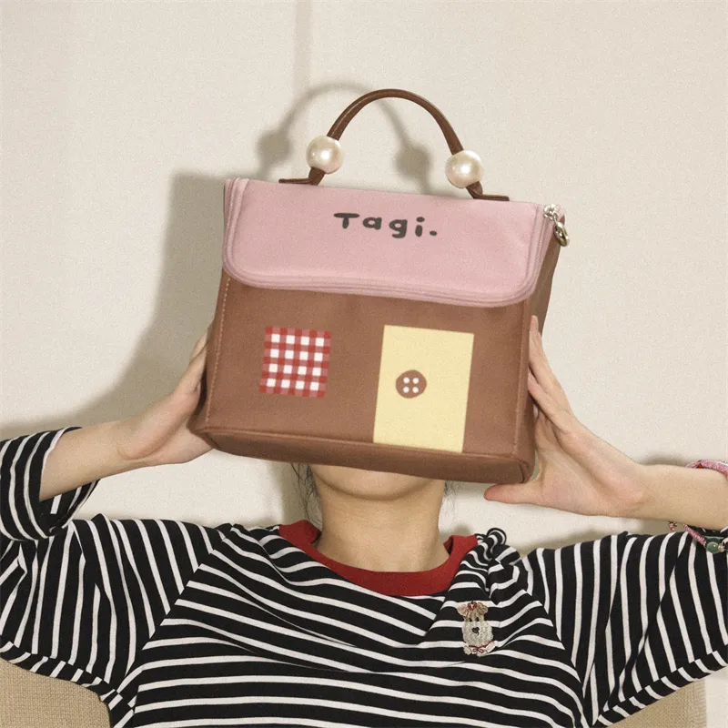 Tagi. Waterproof Leather Portable Toiletry Bag Large Capacity Storage Bag Makeup Bag Unisex Berry Hazelnuts-2