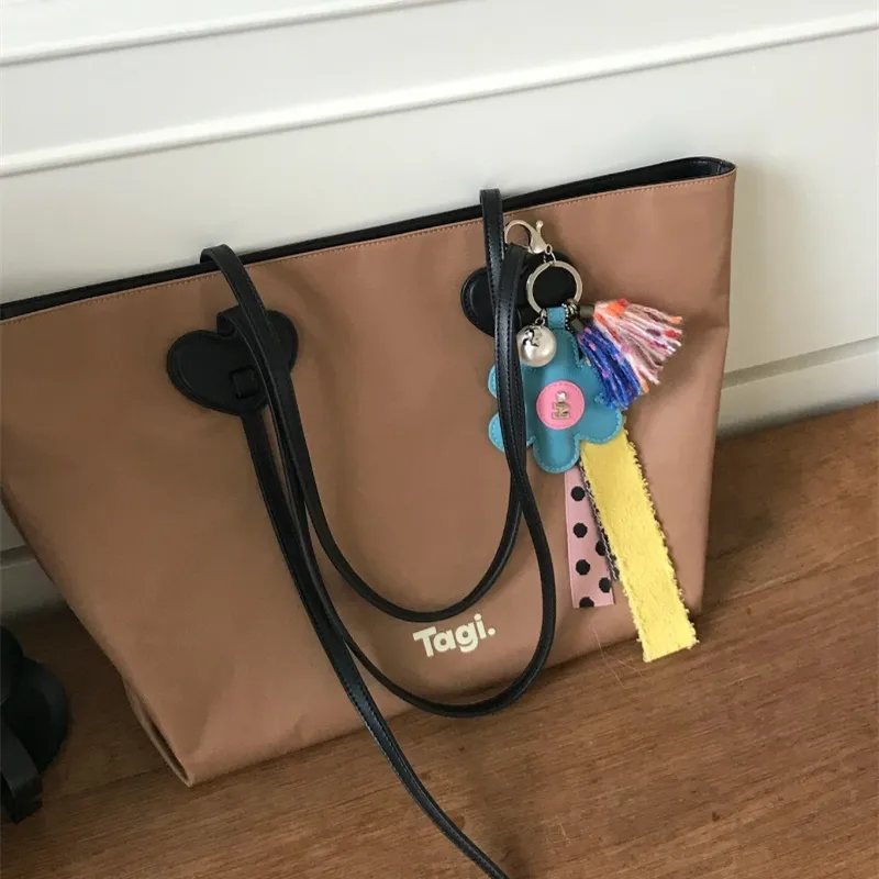 Tagi. Pu Tote Bag, Shopping Bag, Shoulder Bag Regular Women's Almond-1