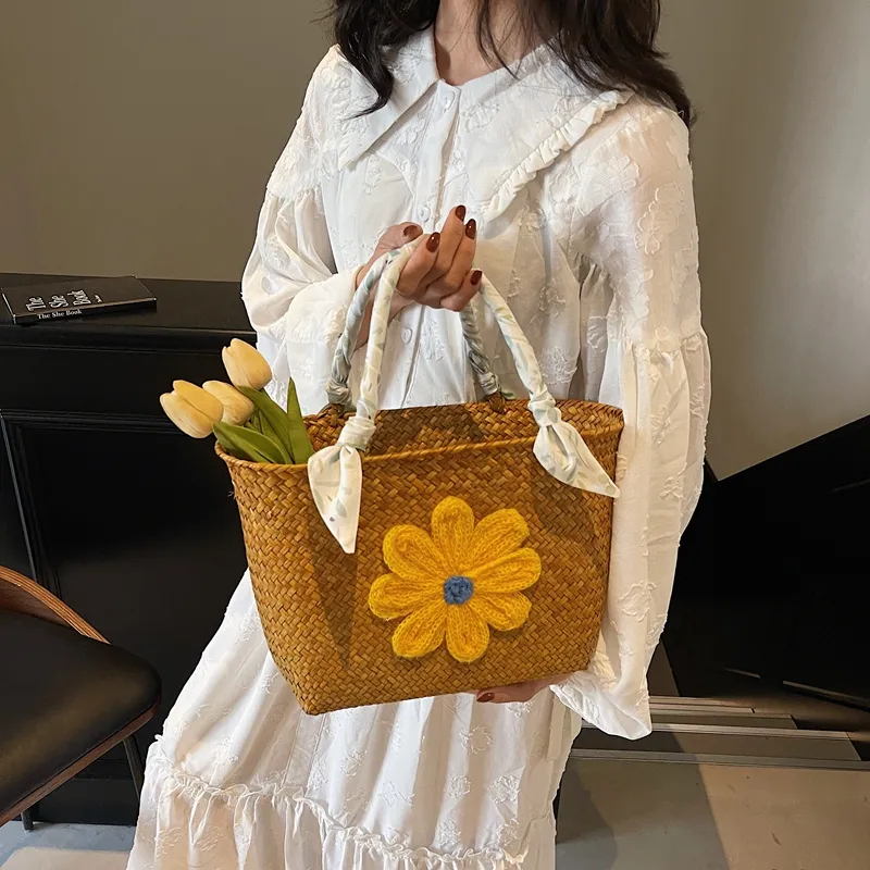Debecca Straw Woven Handbag Women's Multicolor-1