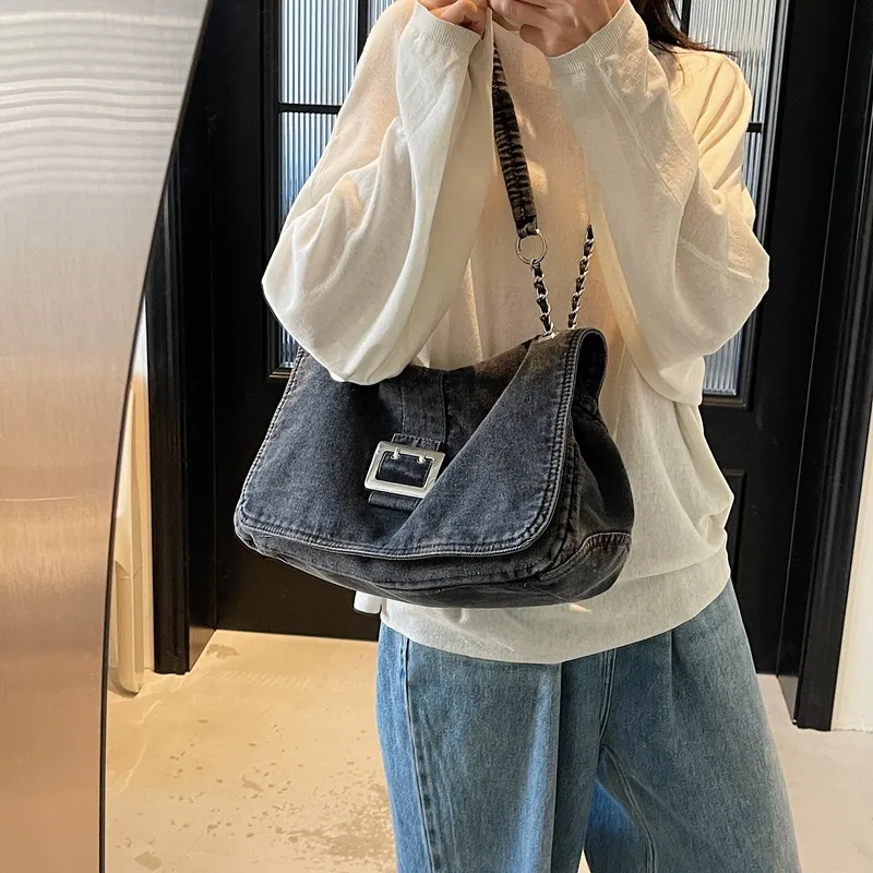 Debecca Denim Shoulder Bag Women's Multicolor-11