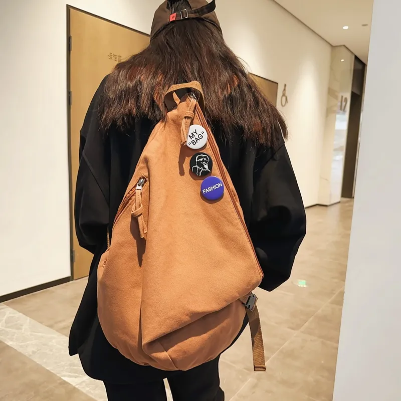 Debecca Canvas Canvas Bag Backpack Large Size Unisex Multicolor-1