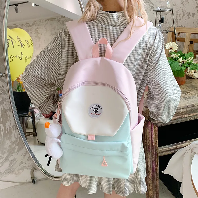 Debecca Nylon Fabric Backpack Unisex Multicolor-2