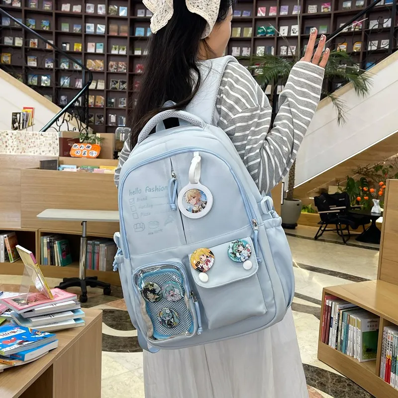 Debecca Composite Cloth Backpack Large Size Unisex Multicolor-11