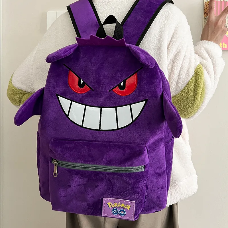 Debecca Fleece Backpack Unisex Black Purple-7