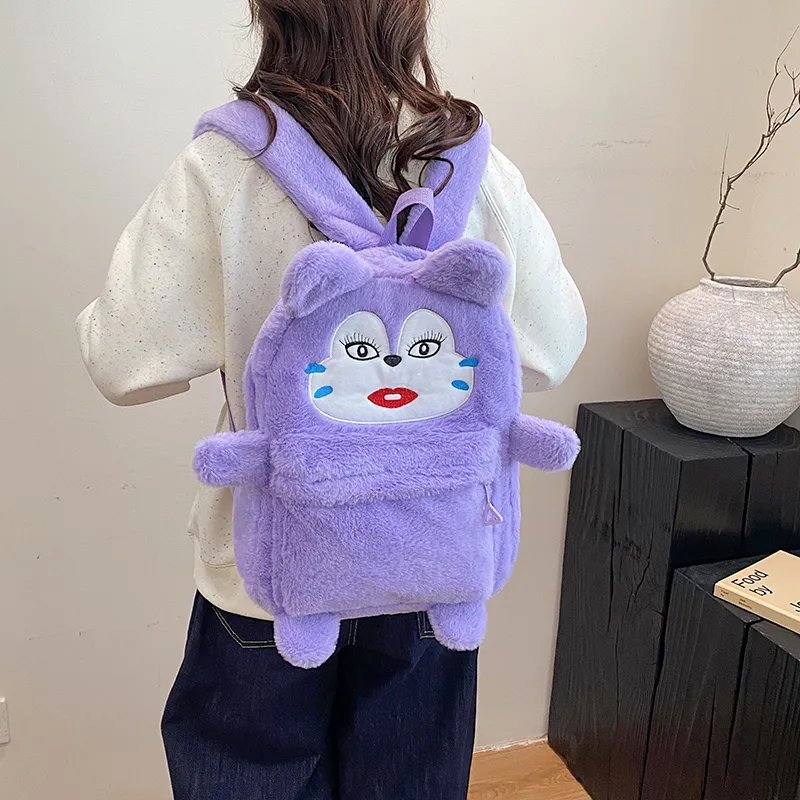 Debecca Plush Backpack Regular Women's Purple-7