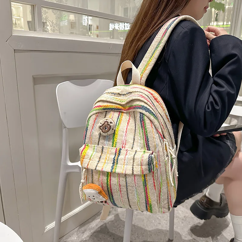 Debecca Woolen Backpack Regular Women's Multicolor-2